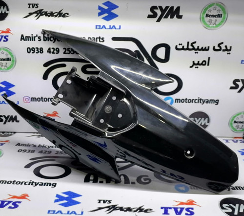 کنسول عقب قاب (کاور فلاپ دمی) درب بغل کامل موتور تریل فلات طرح ktm کی تی ام مشکی